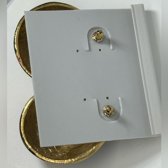 Vintage Unique Gold and Burgundy  Crescent Hoop Earrings NWT - Picture 9 of 9